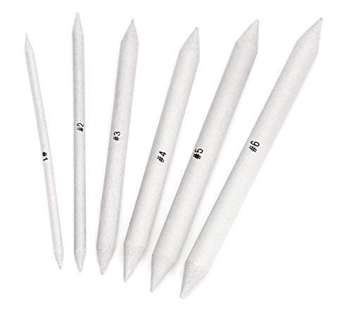 Isomars Paper Stumps Set of 6 with Charcoal & Pencil Extender - Isomars