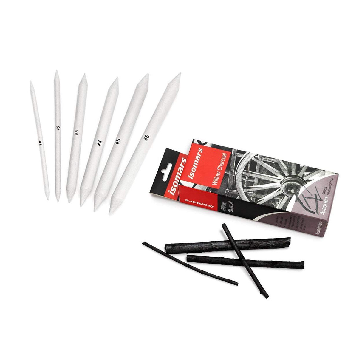 Isomars Paper Stumps with Charcoal Stciks - Isomars