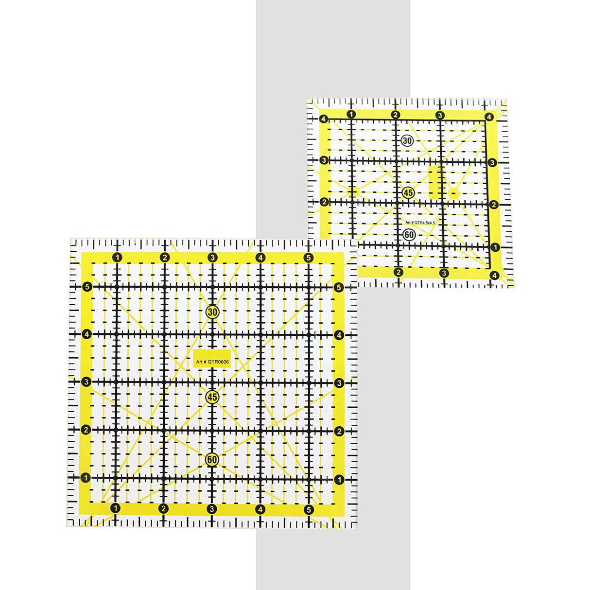 Isomars Quilting Rulers - Set Of 2 Sizes - 4.5"x4.5 And 6"x6" - Isomars