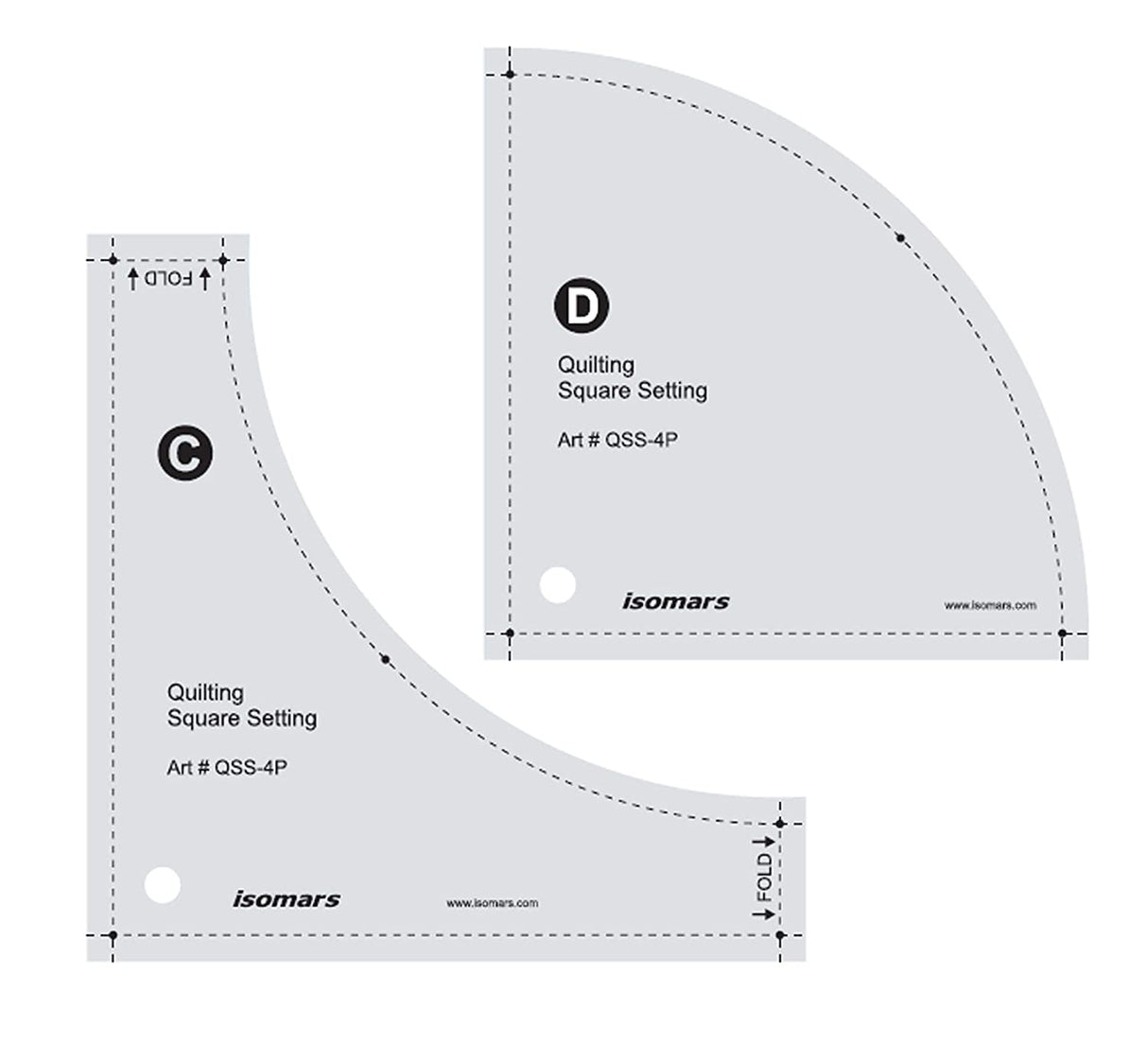 Isomars Quilting Shape Setting Template Set of 4 - Isomars