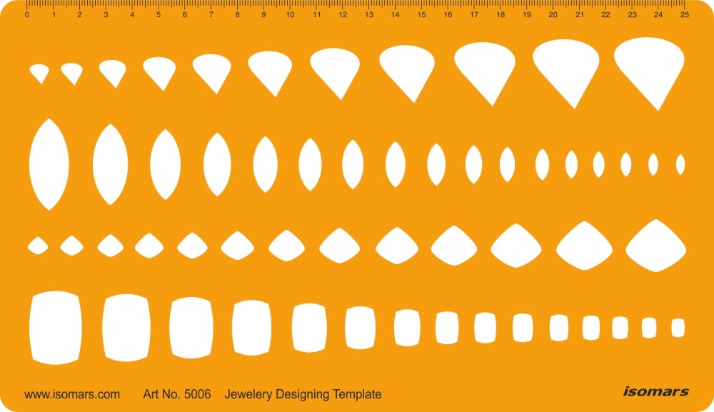 Jewelry Design Template- Square Tear Drop Lens Stone - Isomars