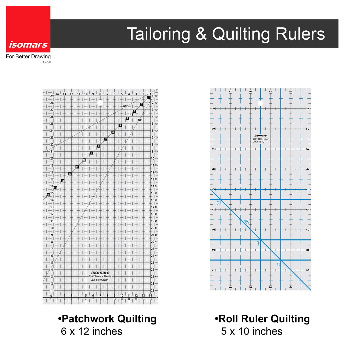 Patchwork Quilting Ruler & Roll Ruler Quilting - Isomars