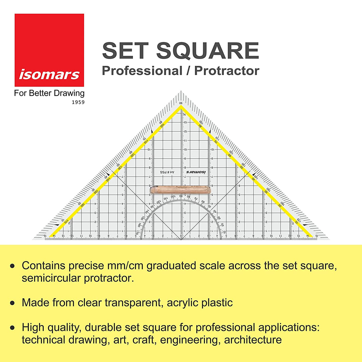 Professional Set Square 30cm /12" - Isomars