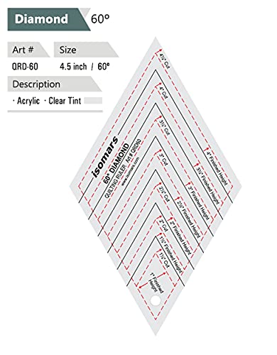 Isomars Quilting Ruler - Diamond 60 Degrees
