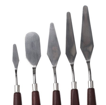 Round Paint Brush (Set of 7) with Painting Knives - Isomars