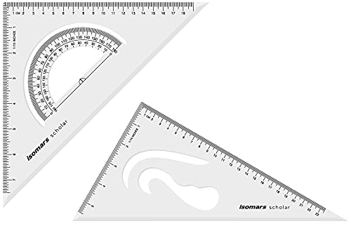 Technical Drawing Combo- 10x12 Inches Set Square, Pro Circle, 24 Inches T-Square, & Protractor - Isomars