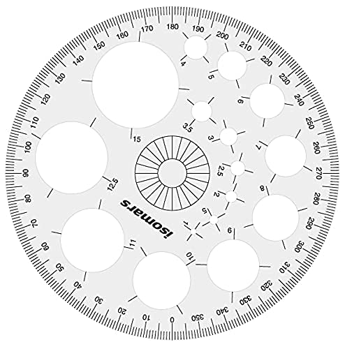 Technical Drawing Combo- 10x12 Inches Set Square, Pro Circle, 24 Inches T-Square, & Protractor - Isomars