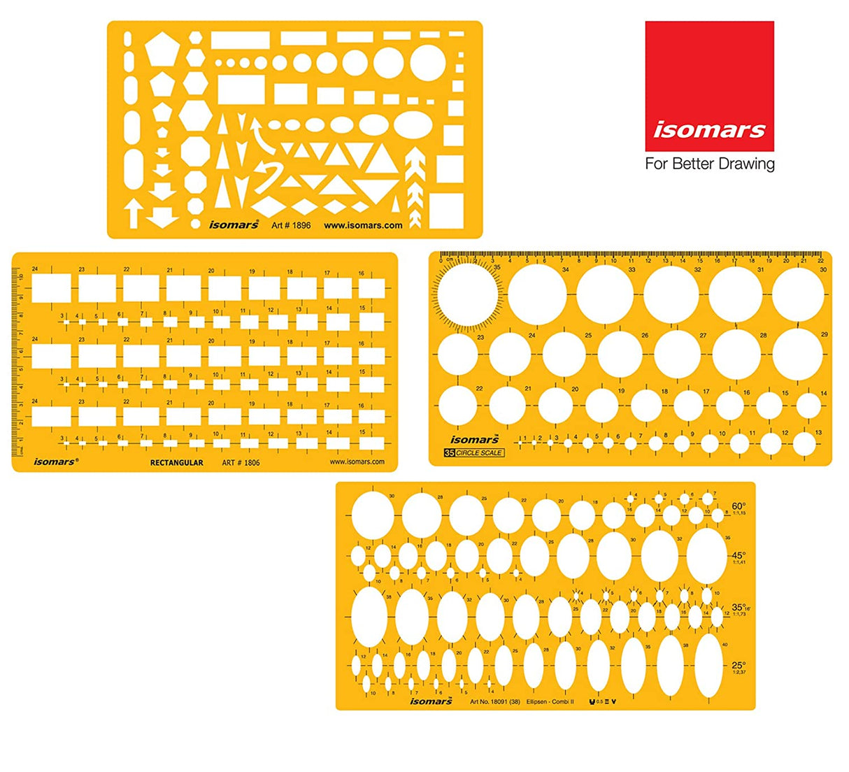 Technical Drawing Templates (Set of 4) - Isomars