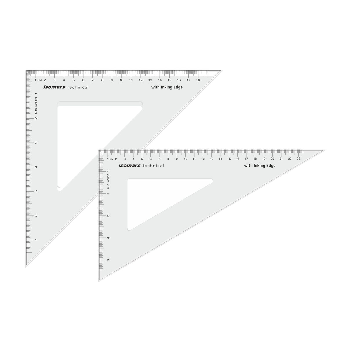 Technical Set Squares, Semi-protractor & Scale - Isomars