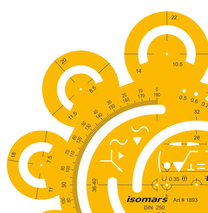 Isomars Radius Drawing Drafting Template Stencil