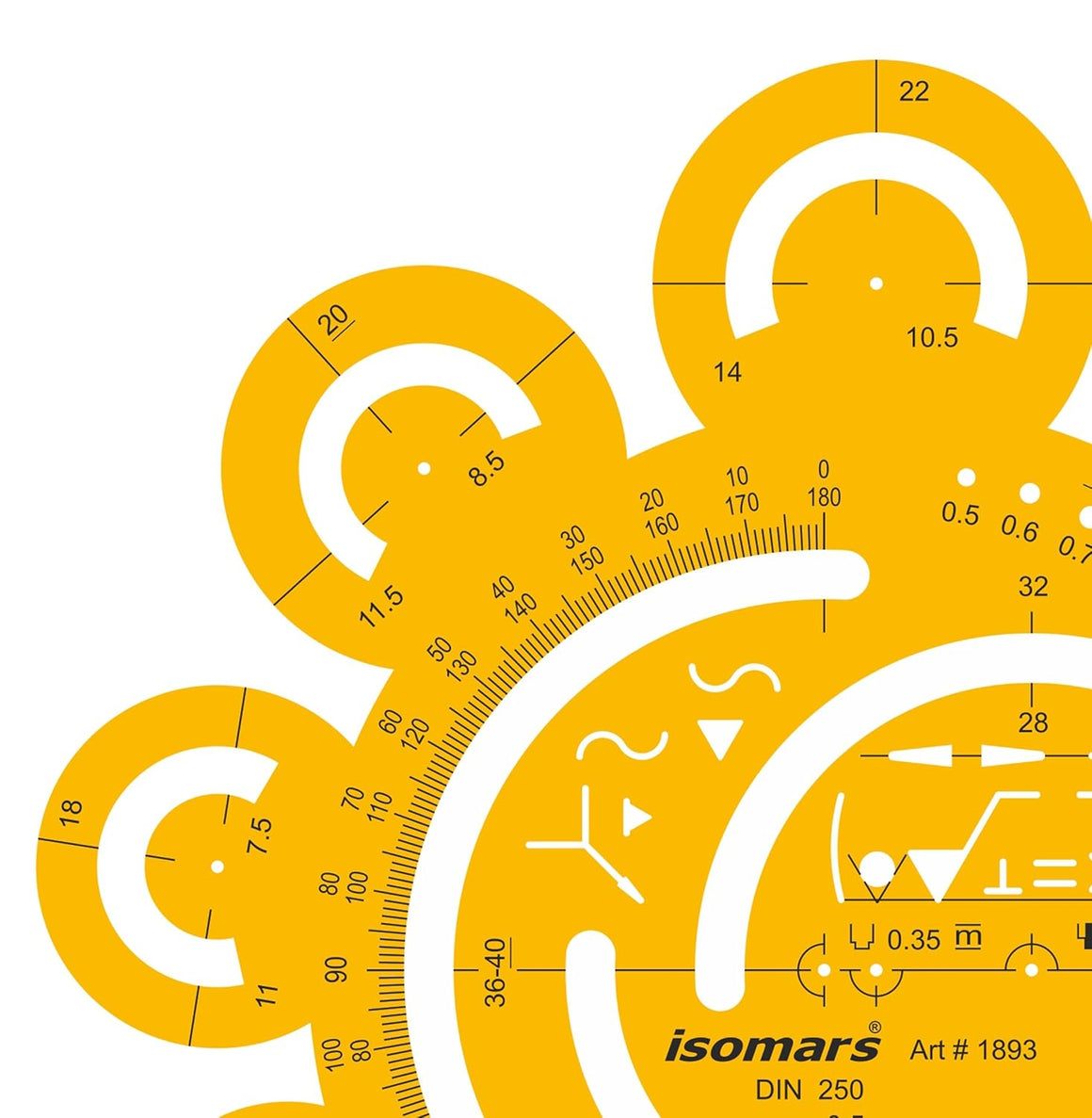 Isomars Radius Drawing Drafting Template Stencil