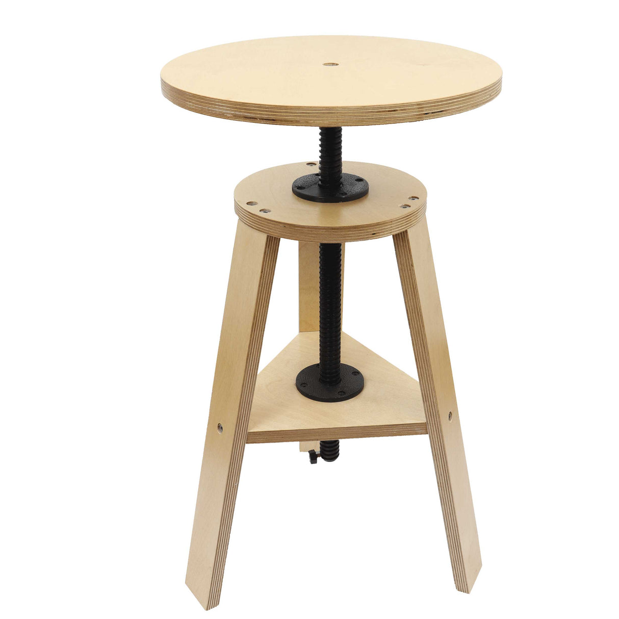 Isomars Wooden Drafting Stool, Height Adjustable 51-69 cm, Round Top with 33 cm Diameter, Artist Drawing Table Seat