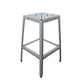 Isomars Drafting Metal Stool - Detachable Stool for Engineers, Architects, Draughtsman with 24" Height & Seat Size 10.5" Full Metal Body (Grey)