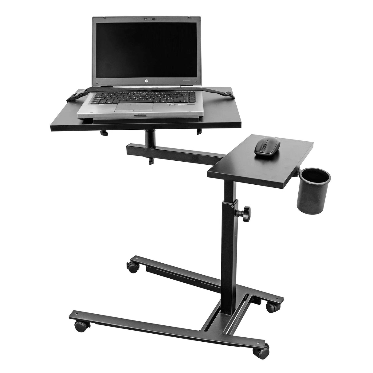 Isomars Metal 360° Rotatable Table Laptop Table Study Desk, Caster Lockable Wheels, & Height Adjustable for Breakfast Table, Work from Home & Online Classes