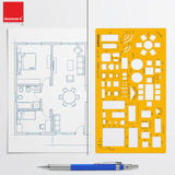 Isomars Architect Furniture Template Scale 1:50 | Professional Interior Design & Furniture Layout Drafting Stencil | Transparent Drawing Template for Architects, Interior Designers, Engineers & Students