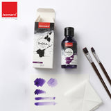 India Waterproof Drawing Ink Voilet 100ml | Permanent Lightfast Artist Ink for Calligraphy, Airbrush, Illustration & Fabric Painting