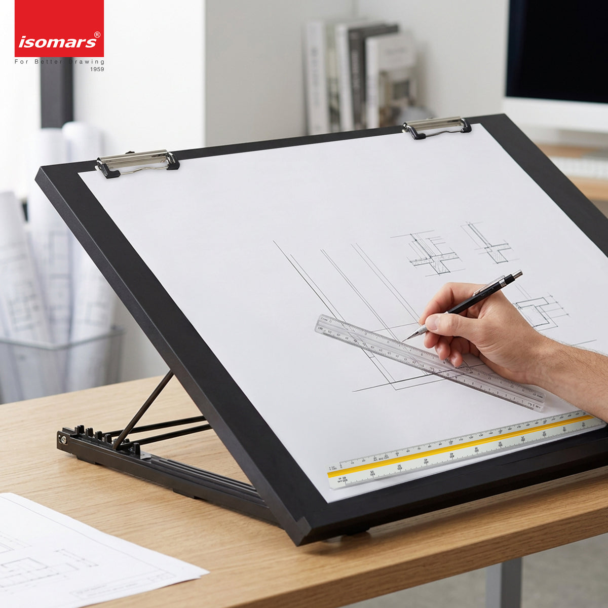 Isomars A1 Drawing Board 25.5 x 35" | Adjustable Angle – Black
