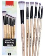 Isomars Studium Flat Blending Brush Set of 6 for Artists – Professional Paint Brushes for Blending & Smooth Transitions – Ideal for Watercolor, Acrylic & Oil Painting – Sizes 1, 2, 4, 6, 8, 10