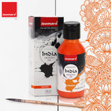 India Waterproof Drawing Ink Orange 100ml | Permanent Lightfast Artist Ink for Calligraphy, Airbrush, Illustration & Fabric Painting