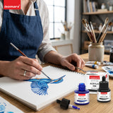 Isomars Acrylic Ink Black & Blue Combo, 35ml Each with Dropper
