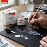 Isomars Acrylic Ink White 35ml with Dropper for Art & Drawing
