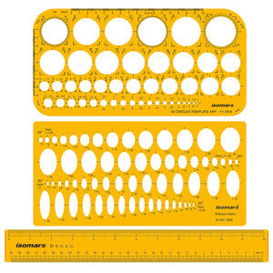 Isomars Jewellery Design Drawing & Drafting Template with 0.5mm Mechanical Pencil | Comes with Protective Canvas Cloth Cover