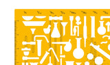 Isomars Chemistry Chemical Engineering Laboratory Lab Equipment Symbols Drawing Drafting Stencil Template - 212 x 148mm
