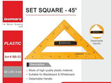 Isomars Teacher's Set Square | 45 Degrees | Extra Large Size for Blackboard/Whiteboard | With Detachable Handle