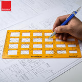 Isomars Rectangular Template Drawing Stencil | Precision Rectangle Drafting Template with Multiple Sizes | Geometric Drawing Tool for Architects, Engineers, Designers, Artists & Students