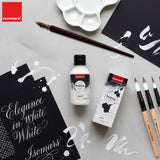 India Waterproof Drawing Ink White 100ml | Permanent Lightfast Artist Ink for Calligraphy, Airbrush, Illustration & Fabric Painting