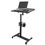 Isomars Multipurpose Laptop Table Hospital Table Study Desk, Caster Lockable Wheels, & Height Adjustable for Breakfast Table, Work from Home & Online Classes (Table Top - 24'' x 16'')