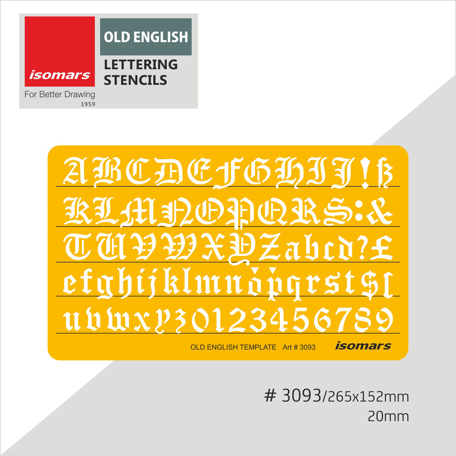 Old English Template Stencil (20mm)