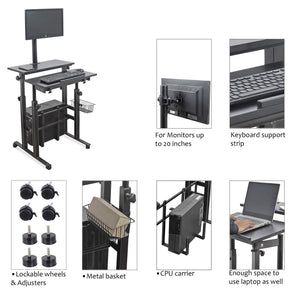 Isomars Desktop & Laptop Multipurpose Table and Adjustable Height & angles, Computer Workstation, Monitor Arm Pipe - Useful for Using Gadgets Like Desktop, Laptop Made In India (Black)