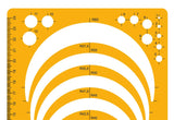 Isomars Circle Radius Drawing Drafting Template for Students & Professionals - 150 x 257mm