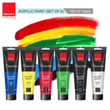 Isomars Canvaa Acrylic Paint 100ml - Set of 6 Vibrant Pigmented & Fadeproof Colors - ARTIST SERIES - For Canvas Painting, Scrap Book, Paper Board, Wood & Terracotta