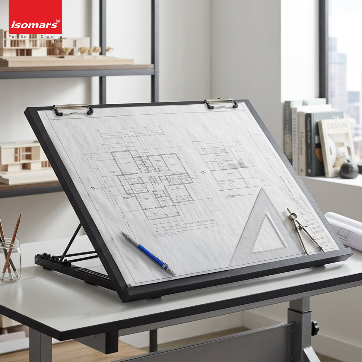 Isomars A1 Drawing Board 25.5 x 35" | Adjustable Angle – Black