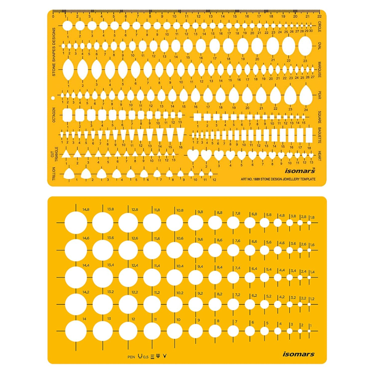 Isomars Jewellery Design Drawing & Drafting Template with 0.5mm Mechanical Pencil | Comes with Protective Canvas Cloth Cover