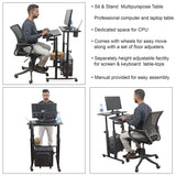 Isomars 24"/61cm Wide Made In India Desktop & Laptop Multipurpose Adjustable Table & Computer Workstation - Useful for Using Gadgets Like Desktop, Laptop, Tab/iPad, Mobile Phone etc (Black)