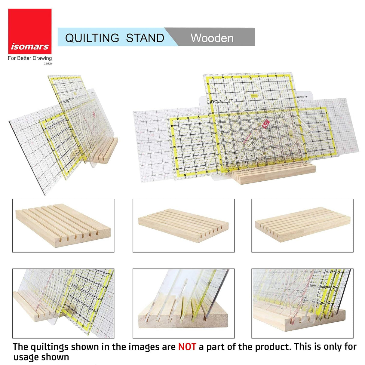 Isomars Quilting Stand - Wooden Stand Holds Upto 6 Quiltings - Quilting Holder Or Quilting Organiser