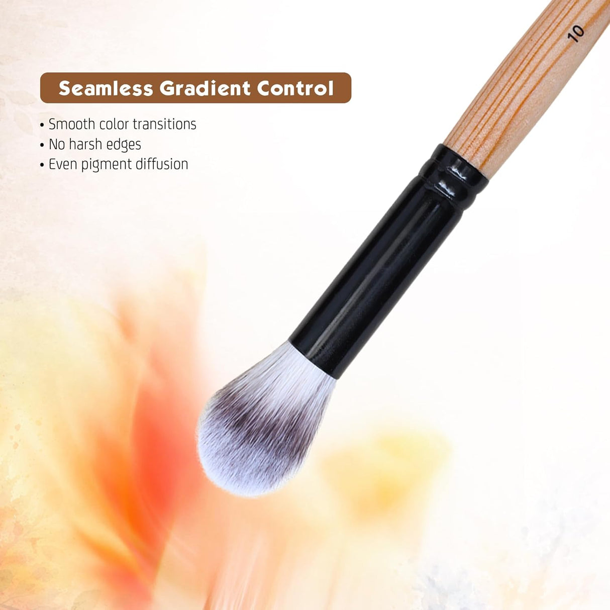 Isomars Blending Brush Studium - Set of 6 - Professional Artist Brushes for Soft Blending & Shading Ideal for Watercolor, Acrylic, Oil Painting and Ink Transitions - Sizes - 1,2,4,6,8,10