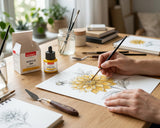 Isomars Professional Acrylic Ink Golden Yellow 35 ml, Waterproof Dropper