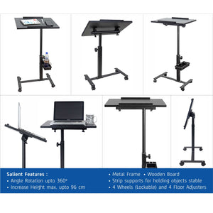 Isomars Laptop Table Study Desk - LDMBLACK