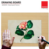 Isomars Drawing Both Side Laminated Beachwood-Textured Board - Full Imperial A3 (14x20 Inch) Size Board – for Artists, Architects, Engineers, Draftsmen Etc.