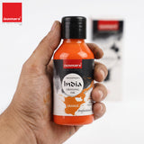 India Waterproof Drawing Ink Orange 100ml | Permanent Lightfast Artist Ink for Calligraphy, Airbrush, Illustration & Fabric Painting