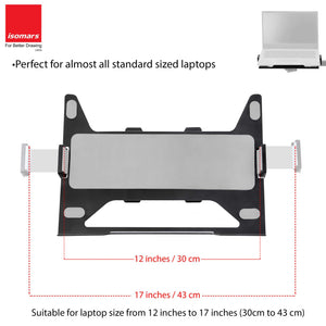 Isomars Laptop Mount Stand - Adjustable Height & Angles. Suitable for Laptop Size from 12 inches to 17 inches (30cm to 43cm).