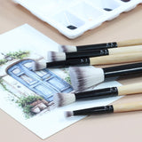 Isomars Studium Flat Blending Brush Set of 6 for Artists – Professional Paint Brushes for Blending & Smooth Transitions – Ideal for Watercolor, Acrylic & Oil Painting – Sizes 1, 2, 4, 6, 8, 10