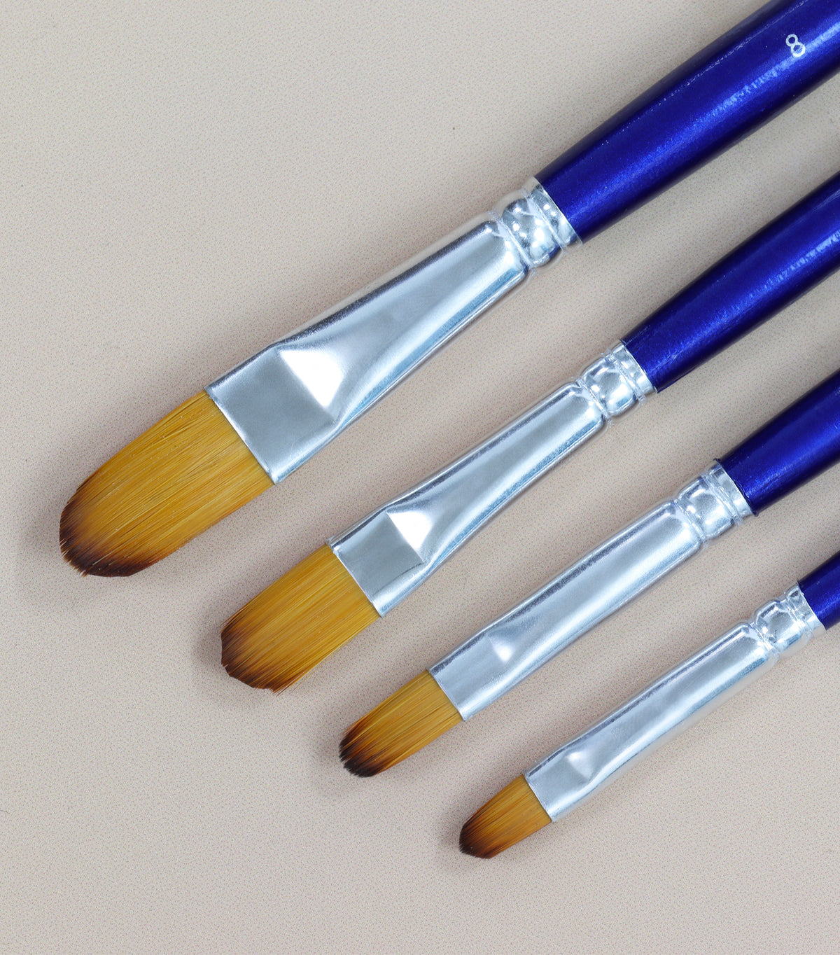 Isomars Estudio Filbert Paint Brush Set of 4 for Acrylic, Oil & Watercolor