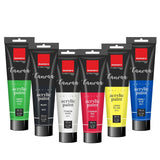 Isomars Canvaa Acrylic Paint 100ml - Set of 6 Vibrant Pigmented & Fadeproof Colors - ARTIST SERIES - For Canvas Painting, Scrap Book, Paper Board, Wood & Terracotta