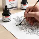 Isomars Acrylic Ink Black Set of 2, 35ml Each with Dropper