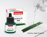 Isomars Professional Acrylic Ink Forest Green 35 ml, Waterproof Dropper